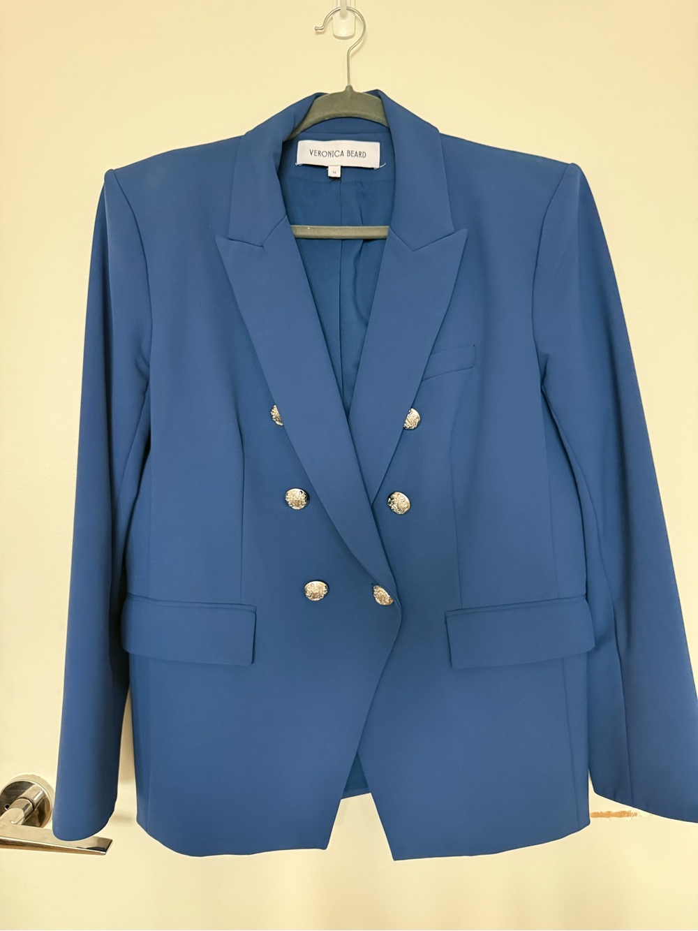 Veronica Beard Miller Dickey Royal Blue Blazer with Silver Buttons